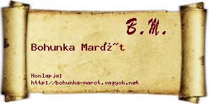 Bohunka Marót névjegykártya